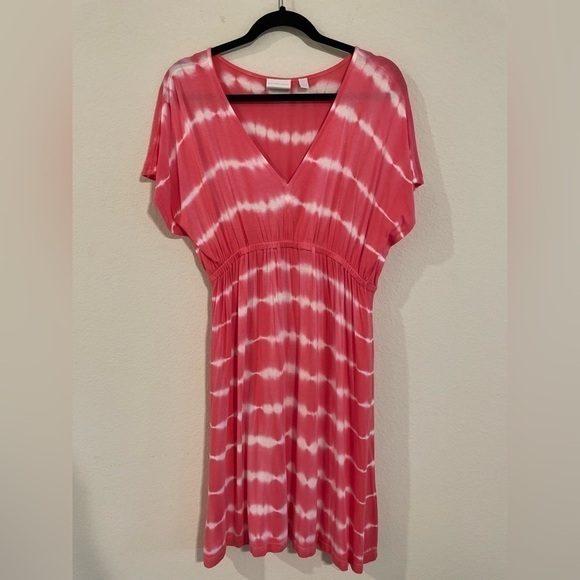 New York & Company Dresses & Skirts - New York & Compny Women Jersey Knit Midi Dress Medium Pink Tie Dye Contemporary